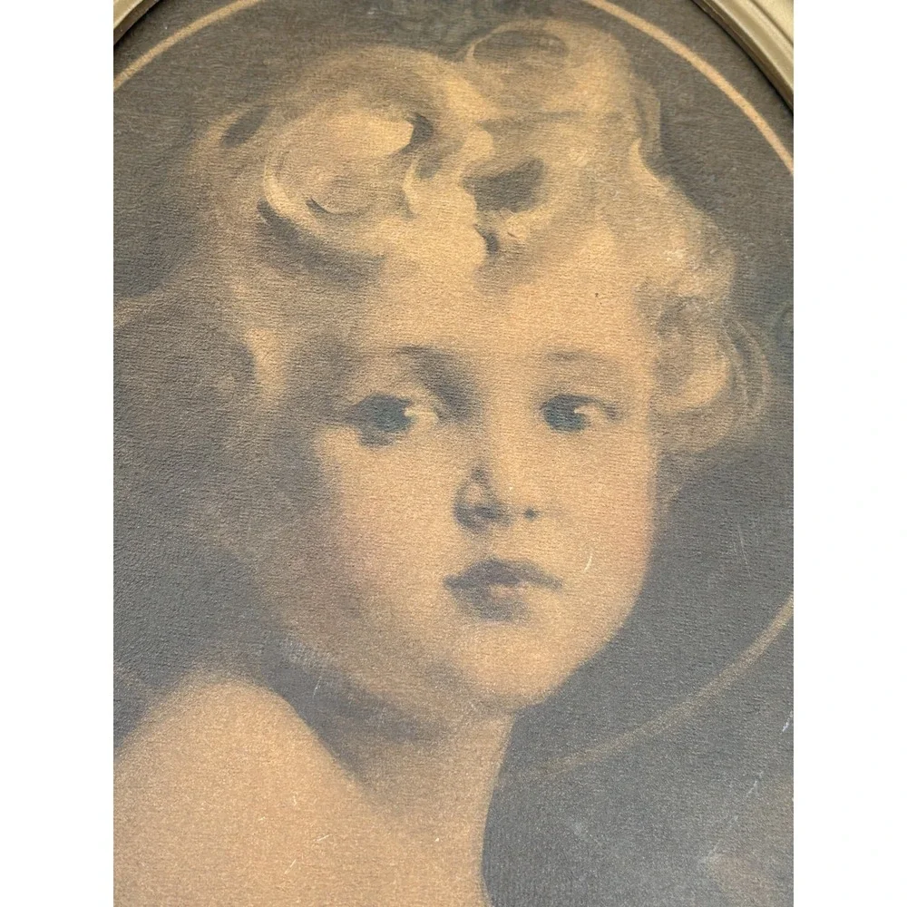 Vintage Baby‎ Jesus The Light of the World Print Picture Frame Oval C. Chambers - Picture 6 of 14
